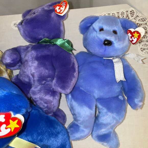 Set of 4 Authentic TY Beanie Buddy Bears — Highly Collectible 1999 BBOM (Beanie - Picture 13 of 14